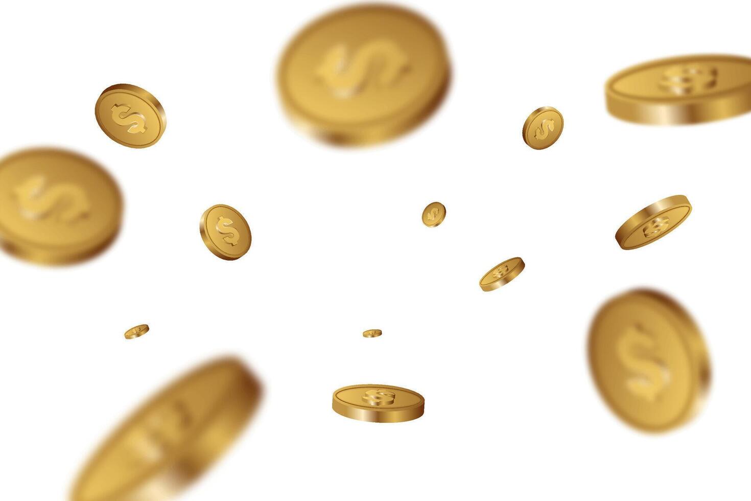gold flying coin vector