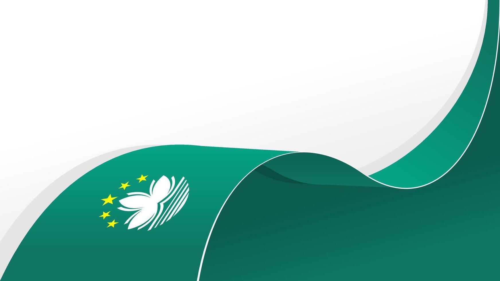 wavy macau flag ribbon background with copy space for text. macau national day vector