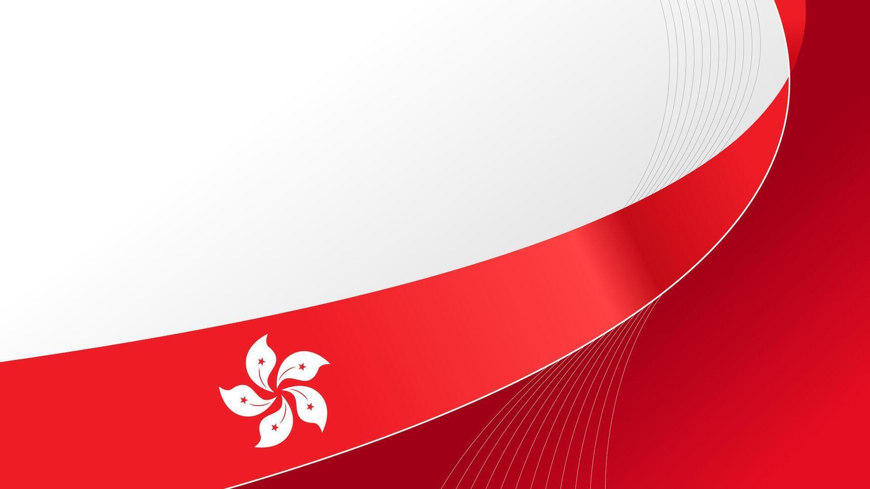 wavy hongkong flag background with copy space for text. suitable for hongkong national day vector
