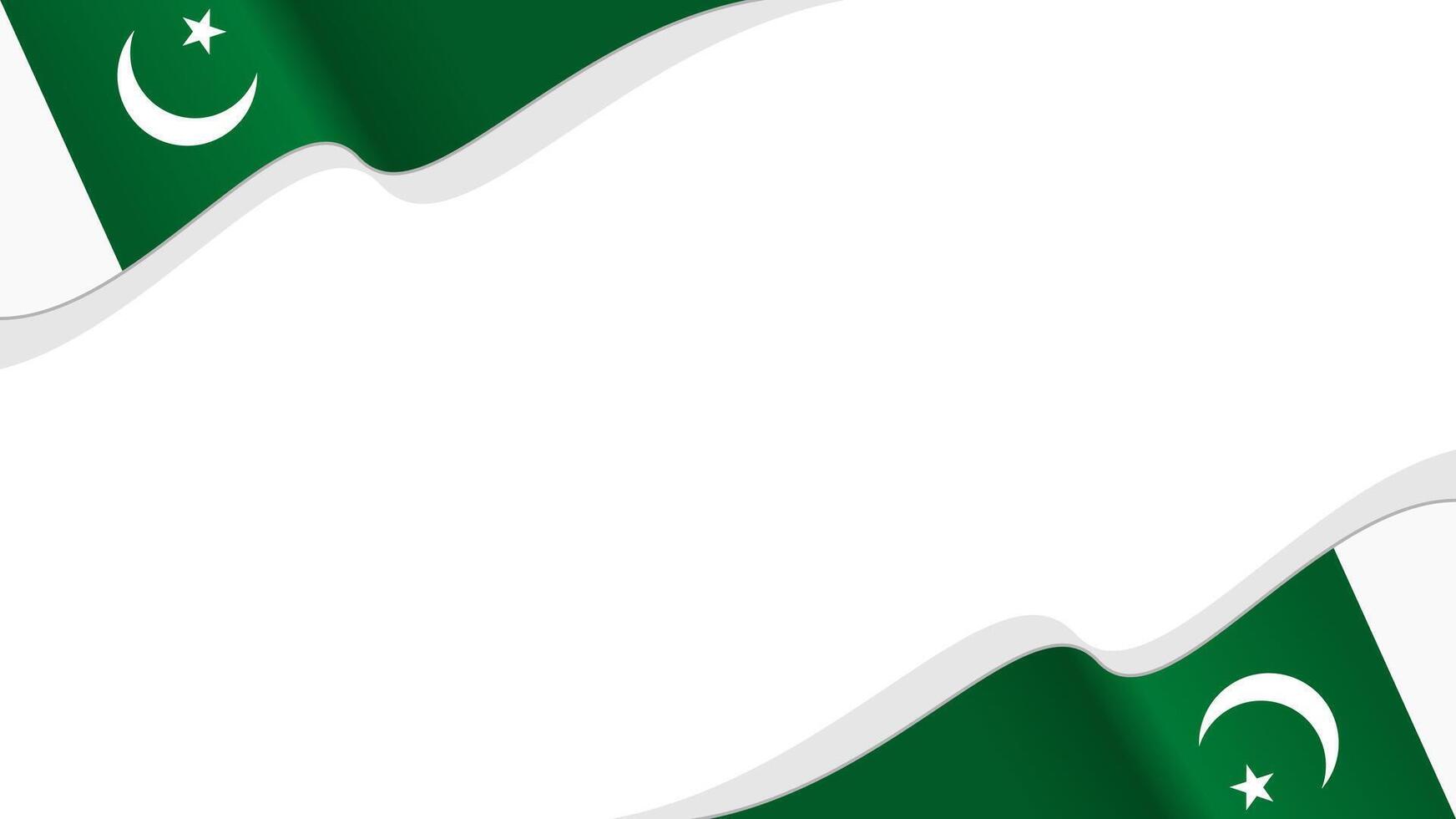 wavy pakistan flag background with copy space for text. pakistan flag frame vector