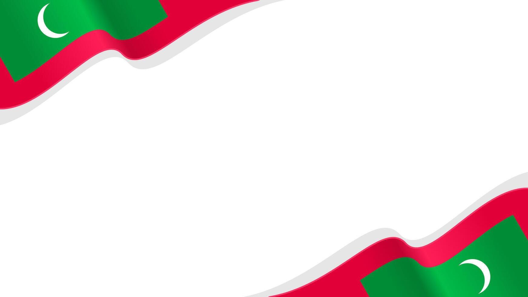 wavy maldive flag background with copy space and frame vector