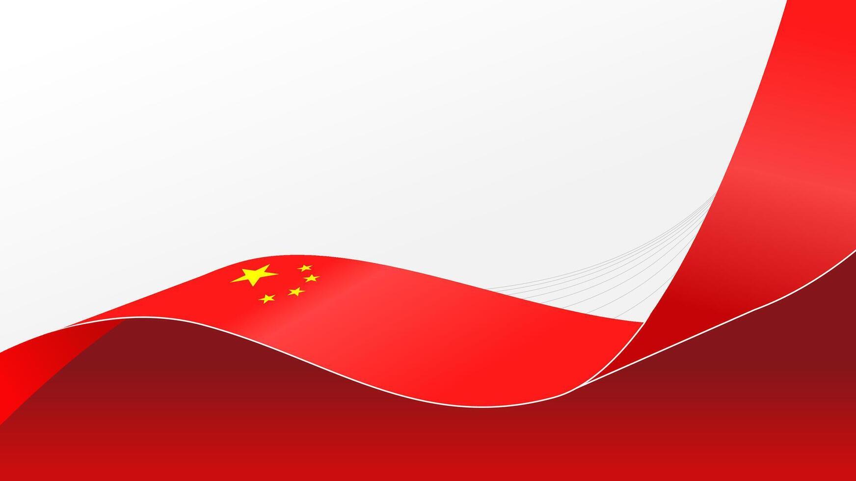 china national day. waving china flag background with copy space for text vector