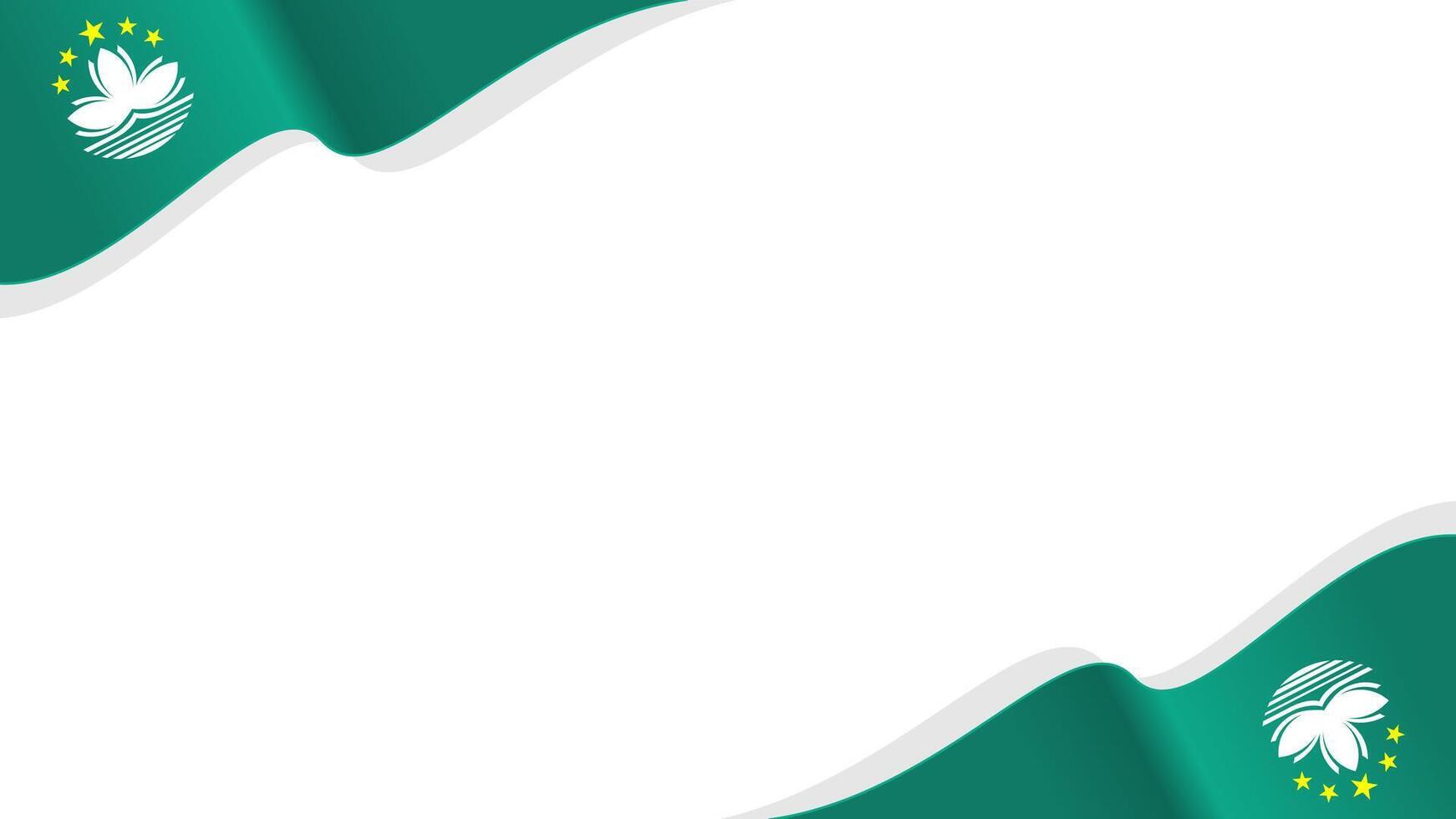 wavy macau flag frame background with copy space for text. macau national day vector