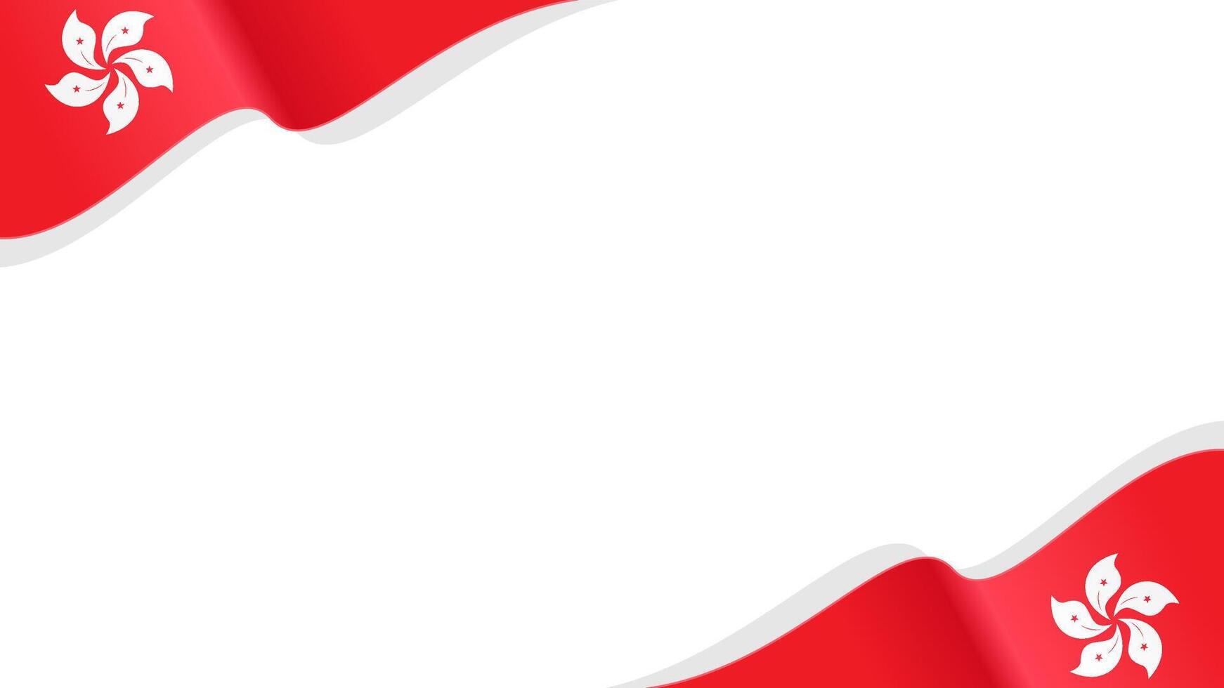 wavy hongkong flag frame with copy space for text. background vector