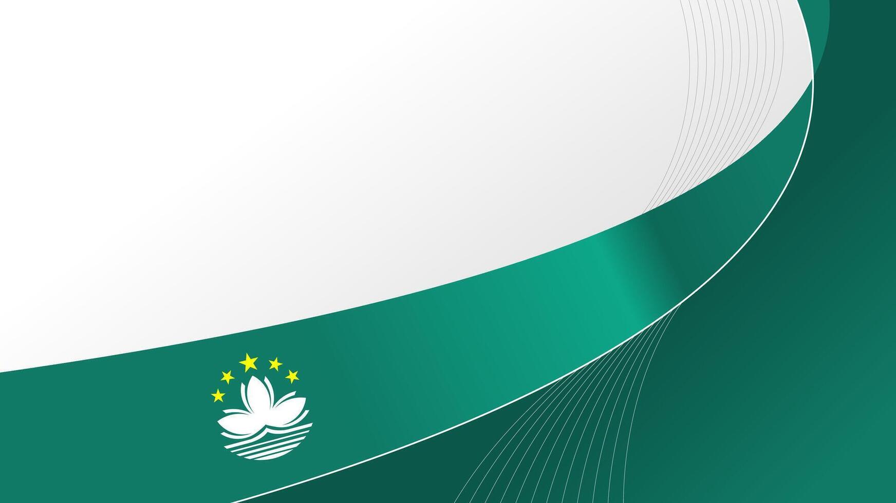 waving macau flag background with copy space vector