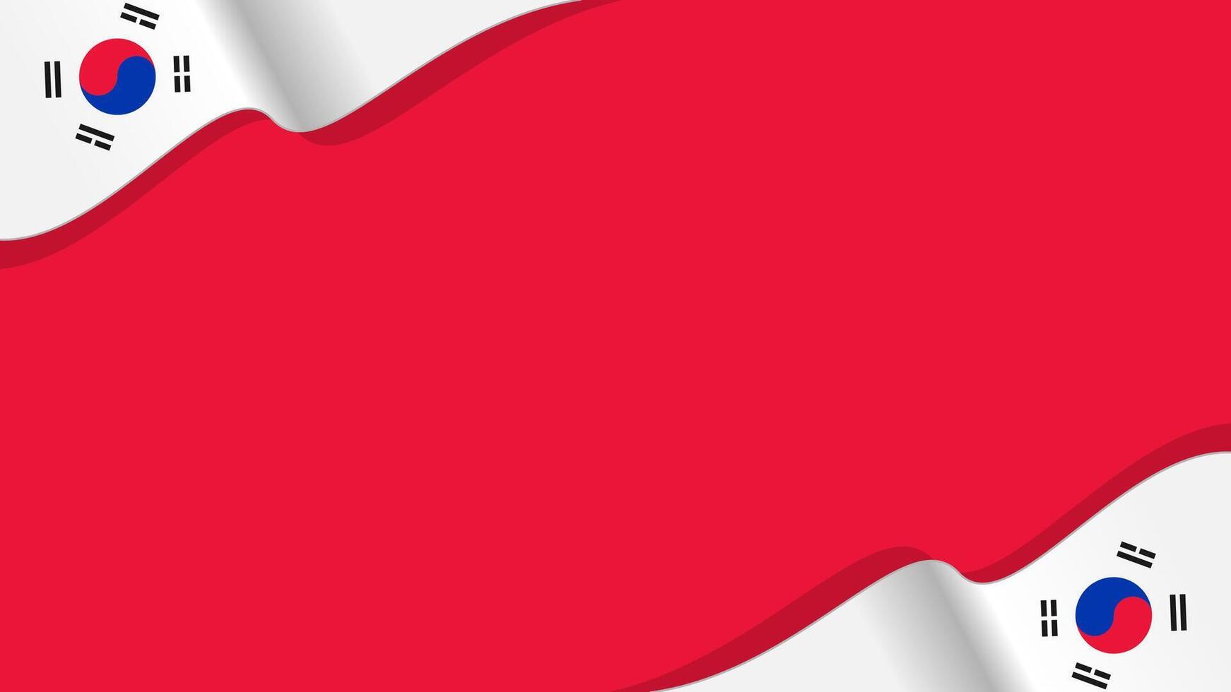 wavy south korea flag frame background with copy space for text. south korea national day vector