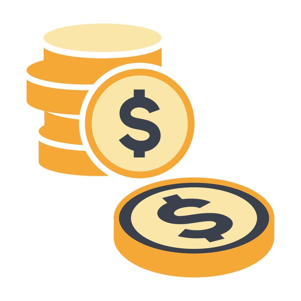Money Dollar coin icon graphic illustration vector