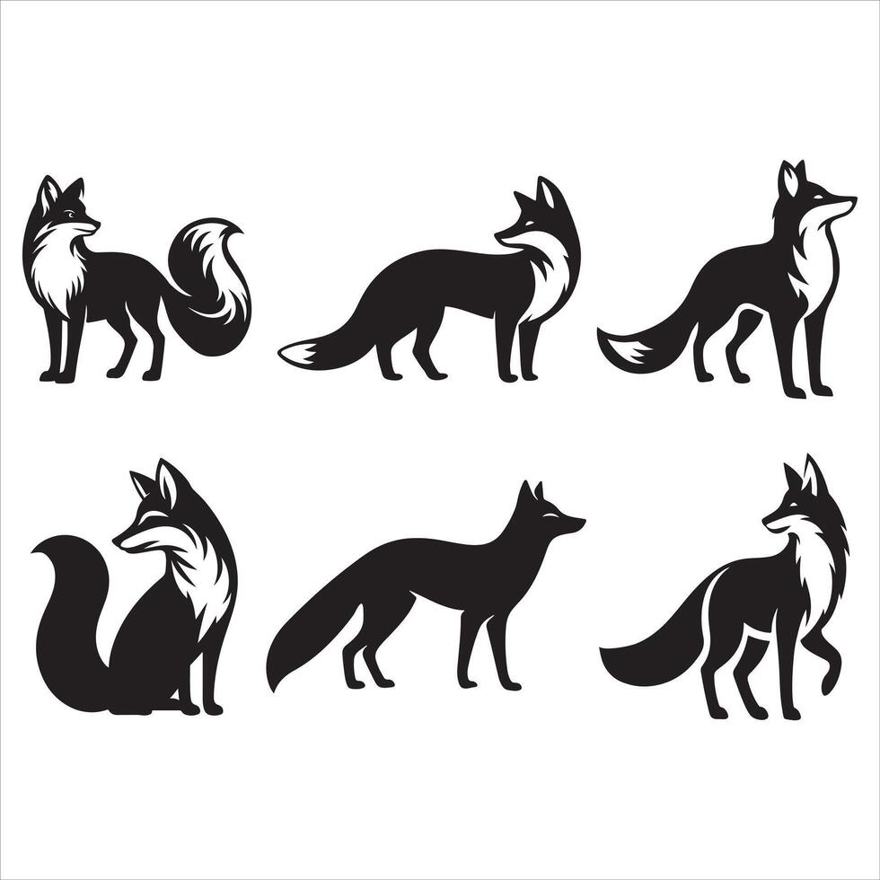 Fox silhouette illustration vector