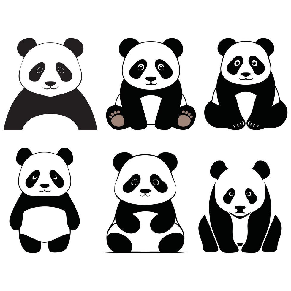 Panda silhouette illustration vector