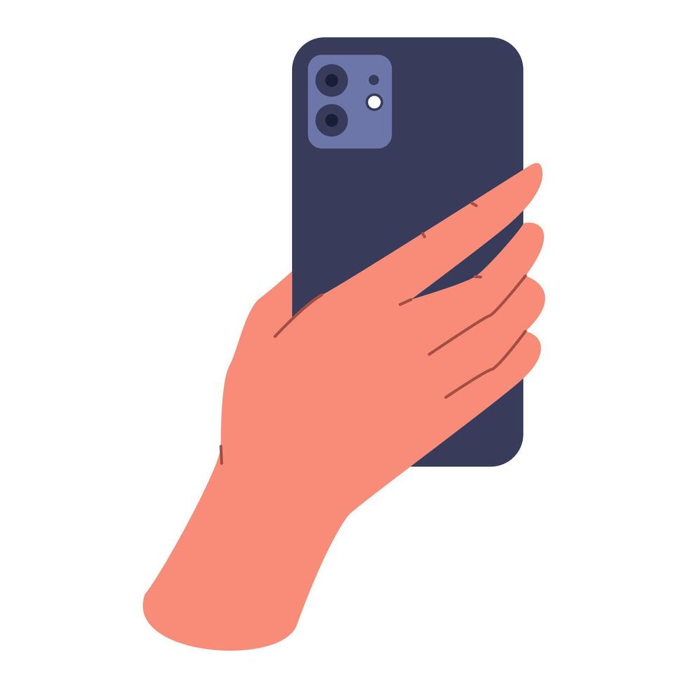 Hand Holding Mobile Phone Taking Pictures vector