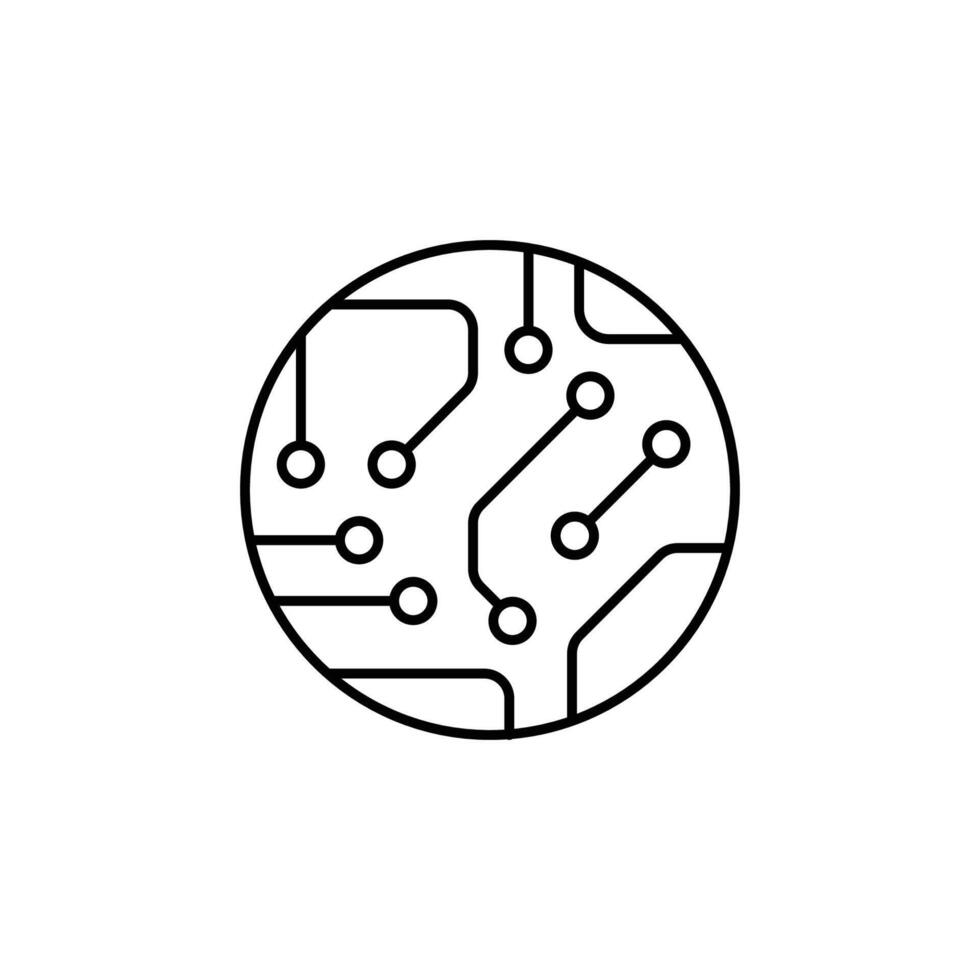 circuit board icon line vector