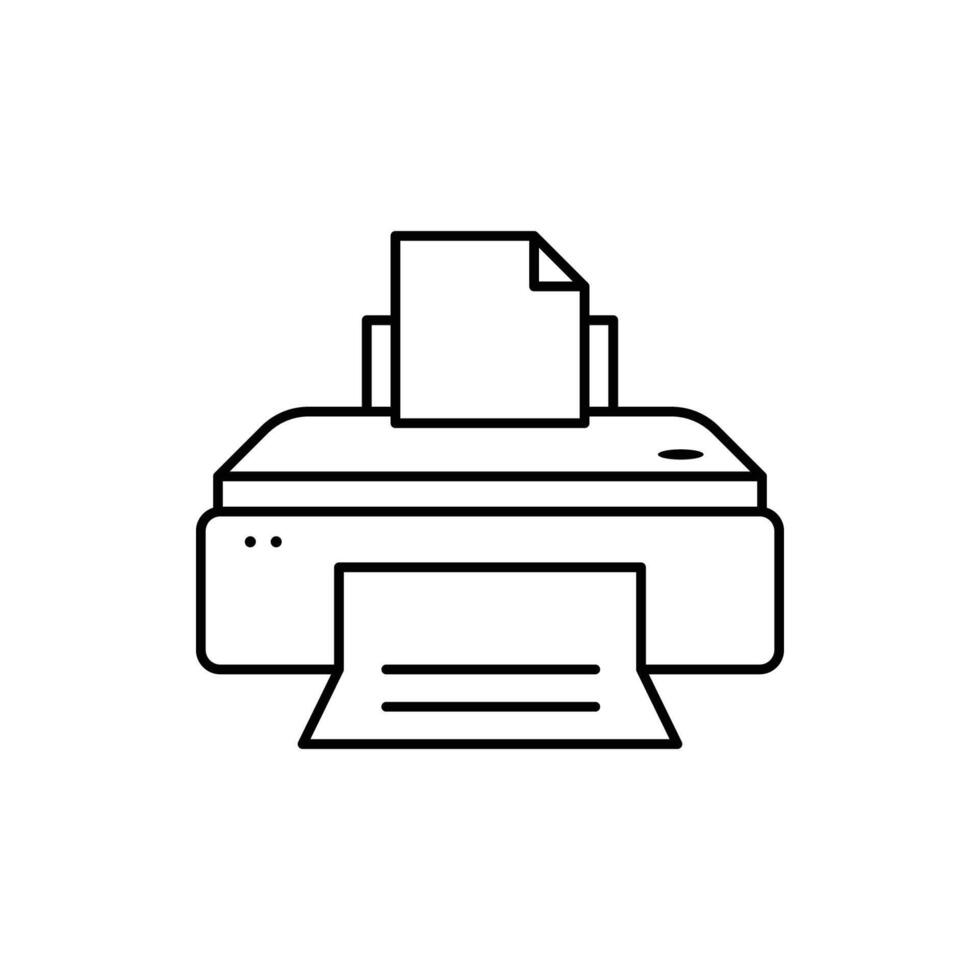 Printer line Icon Design Template vector