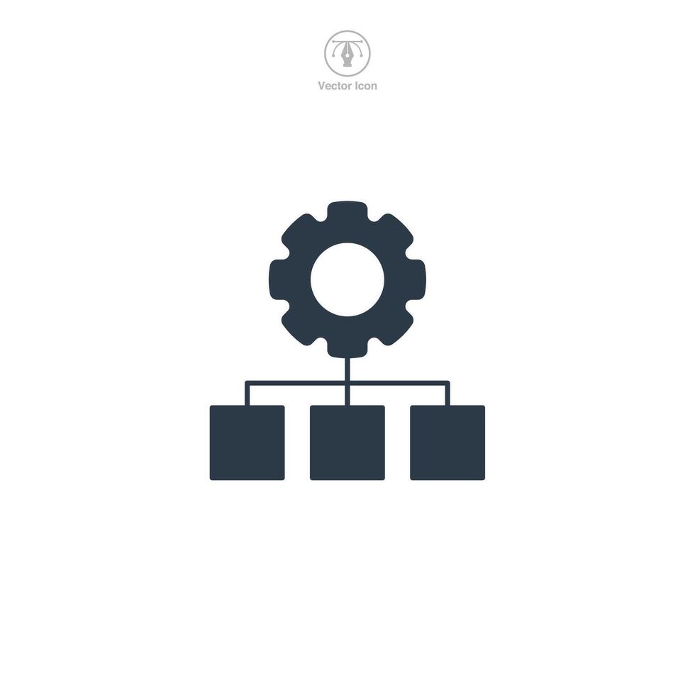 flow chart icon symbol illustration isolated on white background vector