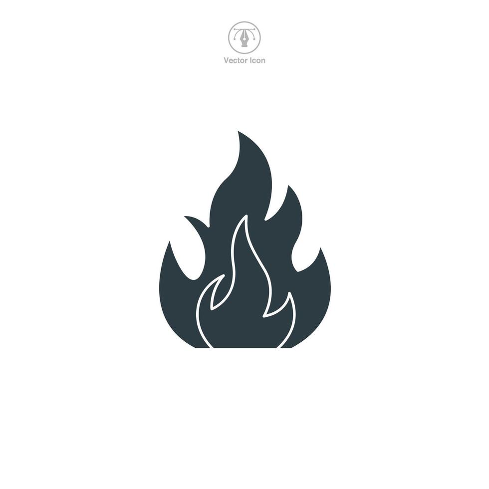 Fire icon symbol illustration isolated on white background vector