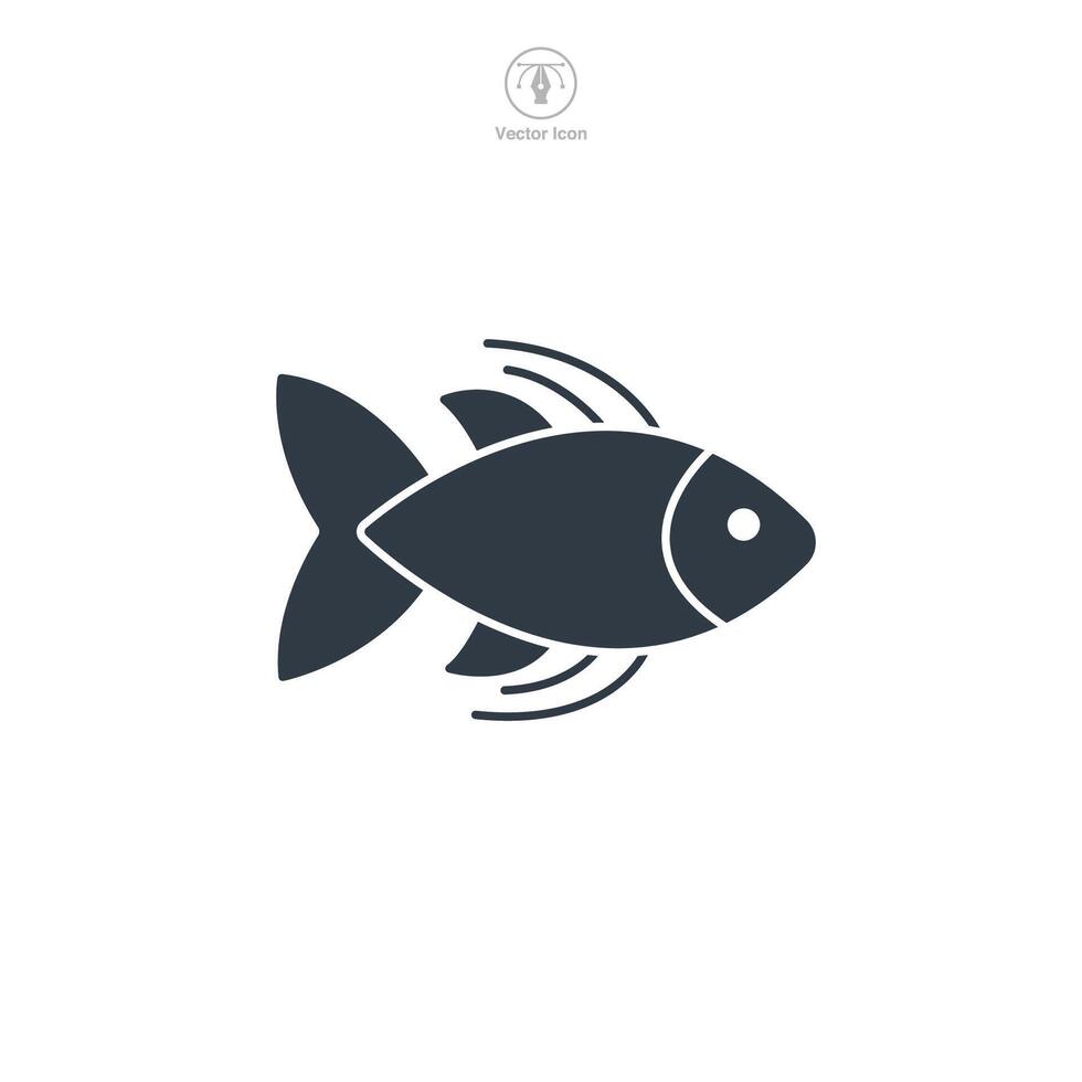Fish icon symbol illustration isolated on white background vector