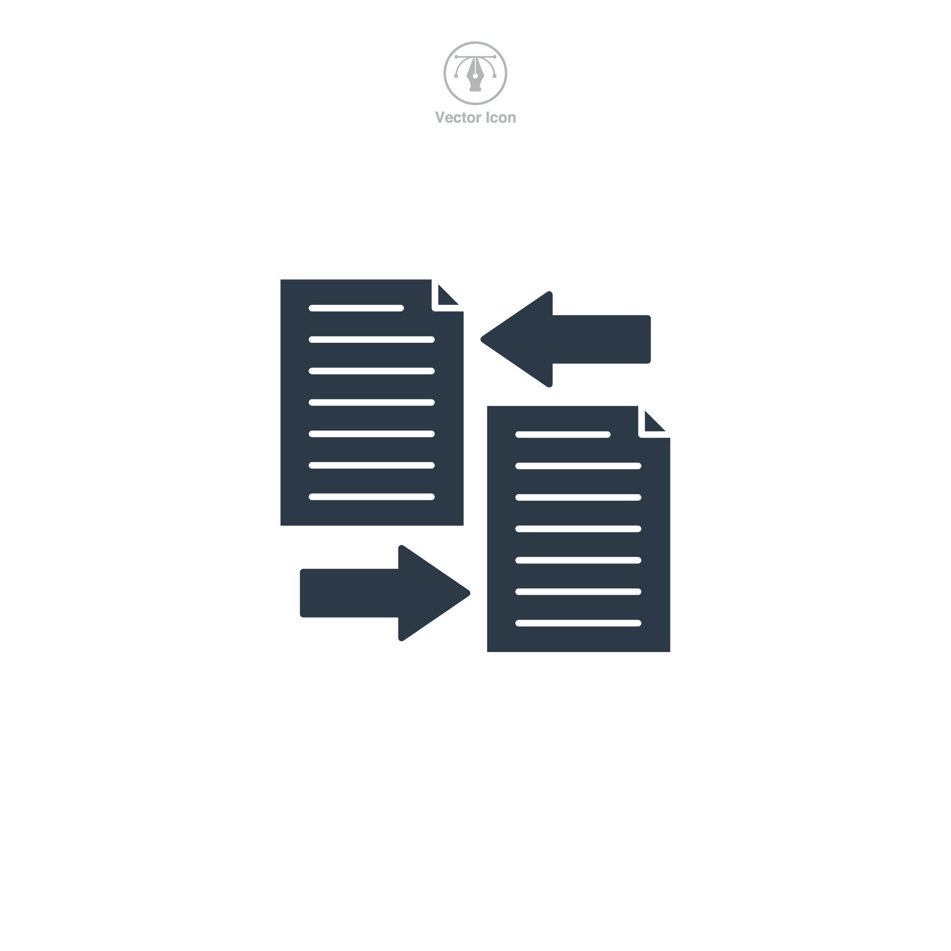 Data comparison icon symbol illustration isolated on white background ...