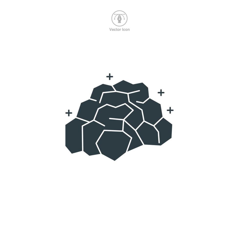 Coal icon symbol illustration isolated on white background vector