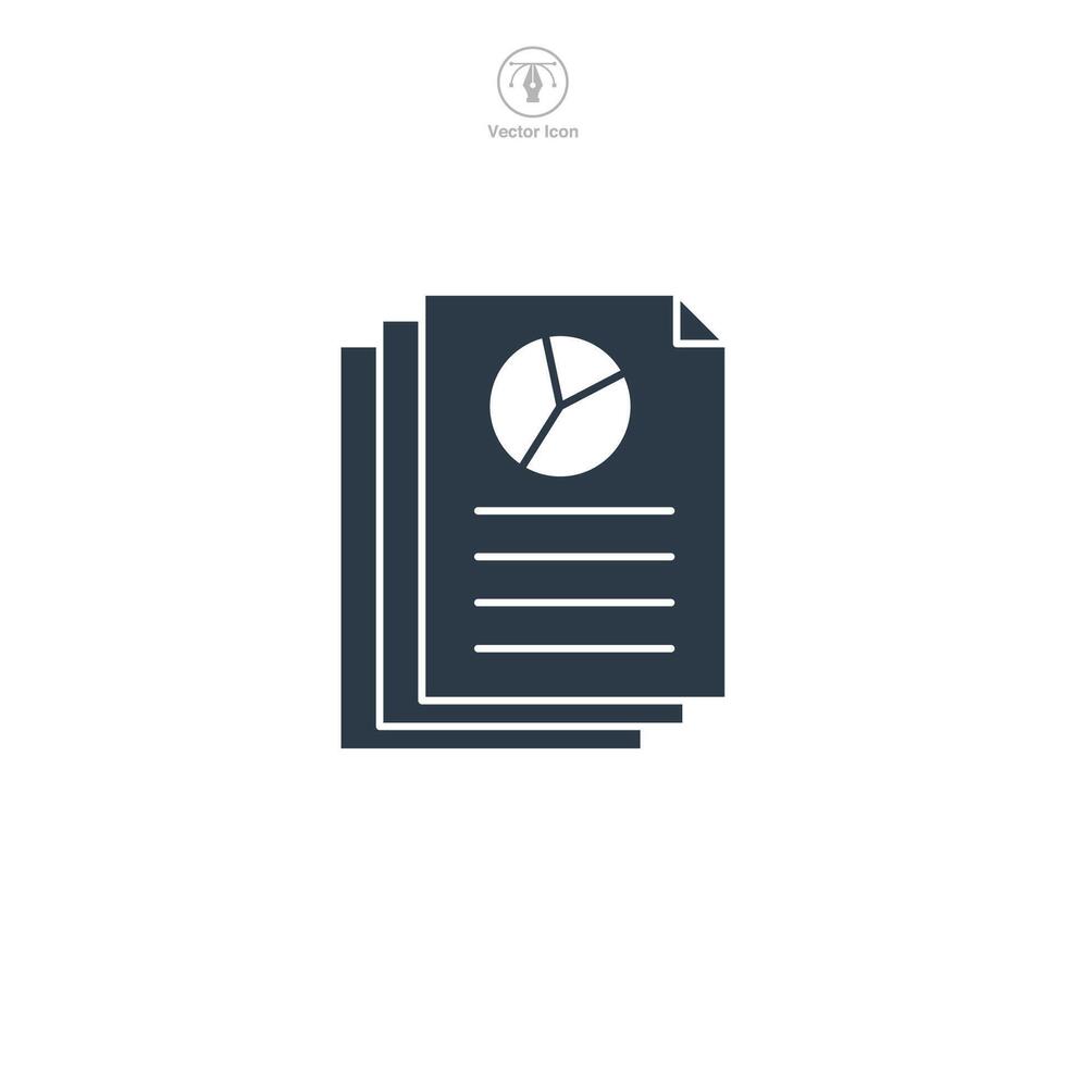 Data report icon symbol illustration isolated on white background vector