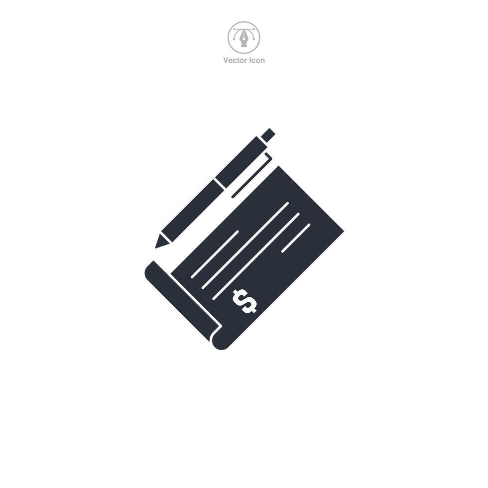 Cheque icon symbol illustration isolated on white background vector