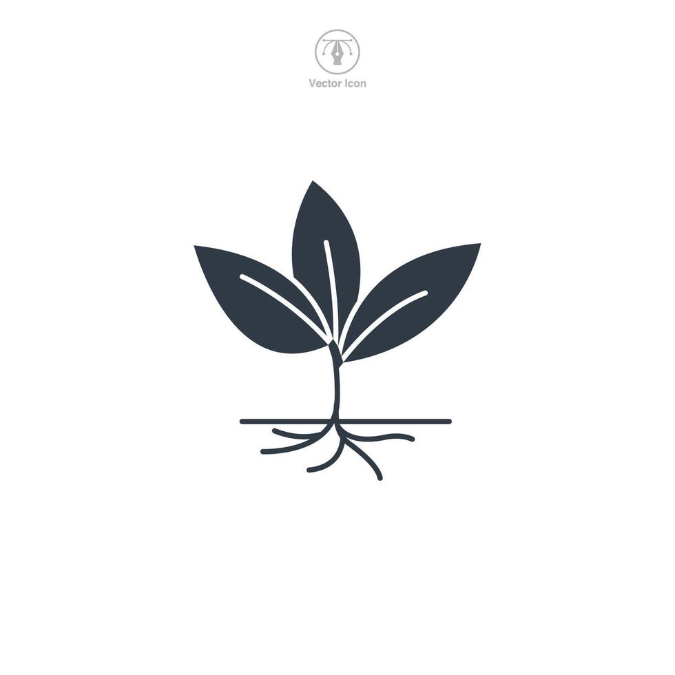 Sprout icon symbol illustration isolated on white background vector