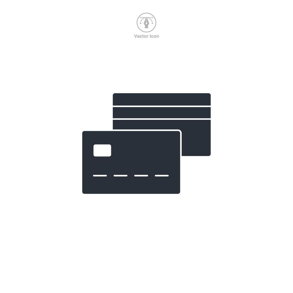 Credit card icon symbol illustration isolated on white background vector