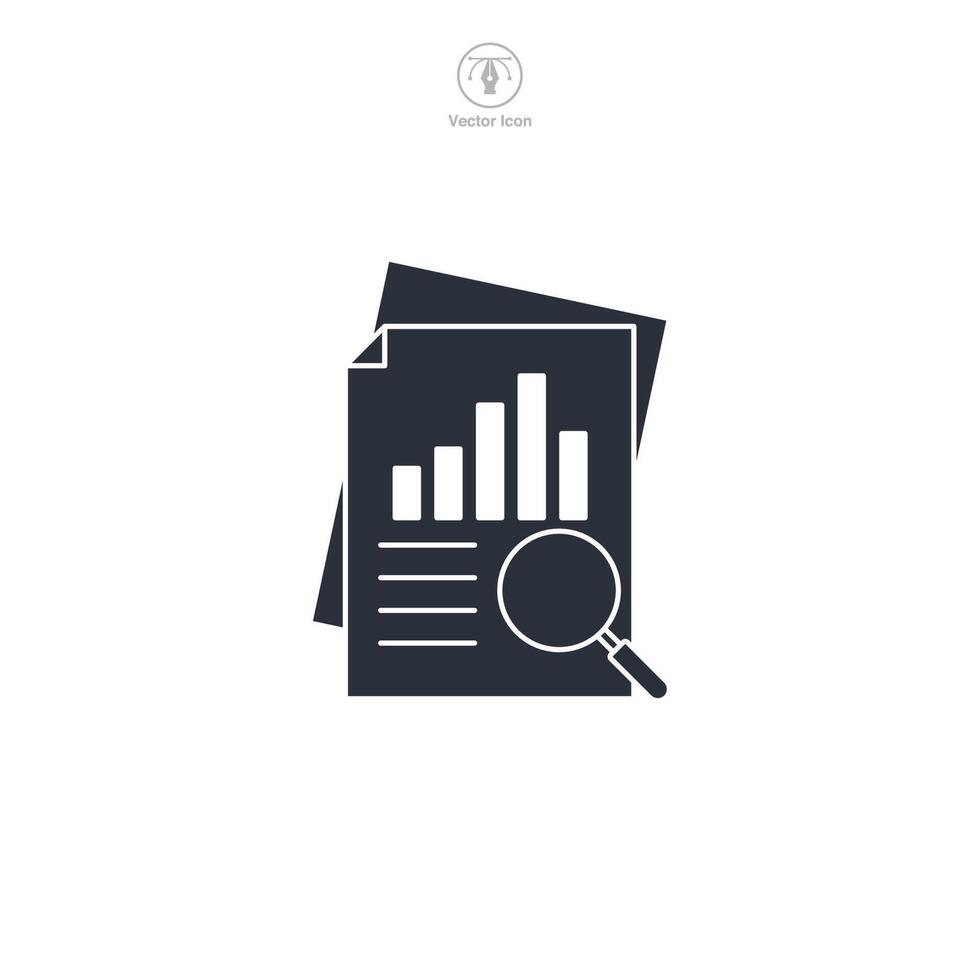 financial report icon symbol illustration isolated on white background vector