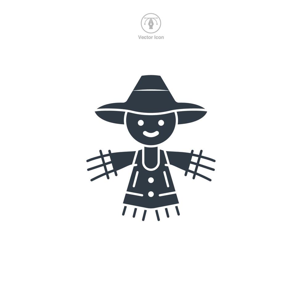 Scarecrow icon symbol illustration isolated on white background vector