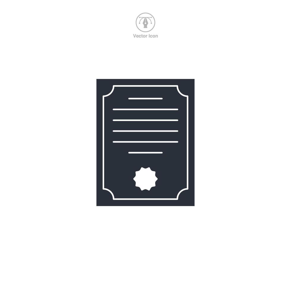 Stock certificate icon symbol illustration isolated on white background vector