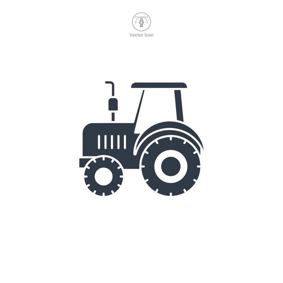 Tractor icon symbol illustration isolated on white background vector