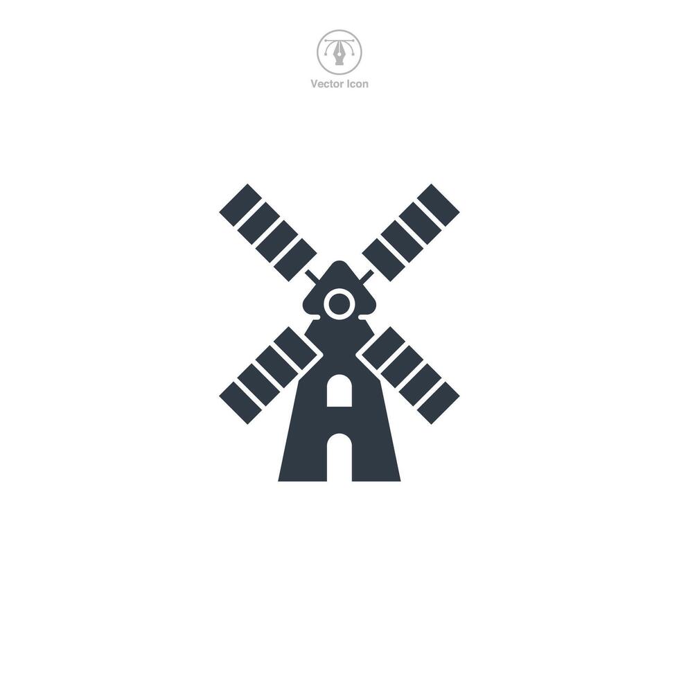 Windmill icon symbol illustration isolated on white background vector