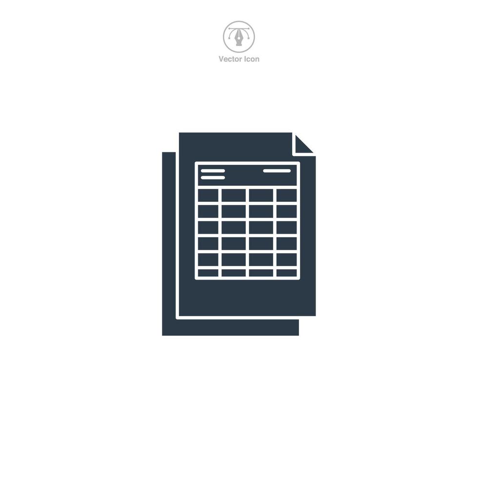 Spreadsheet icon symbol illustration isolated on white background vector