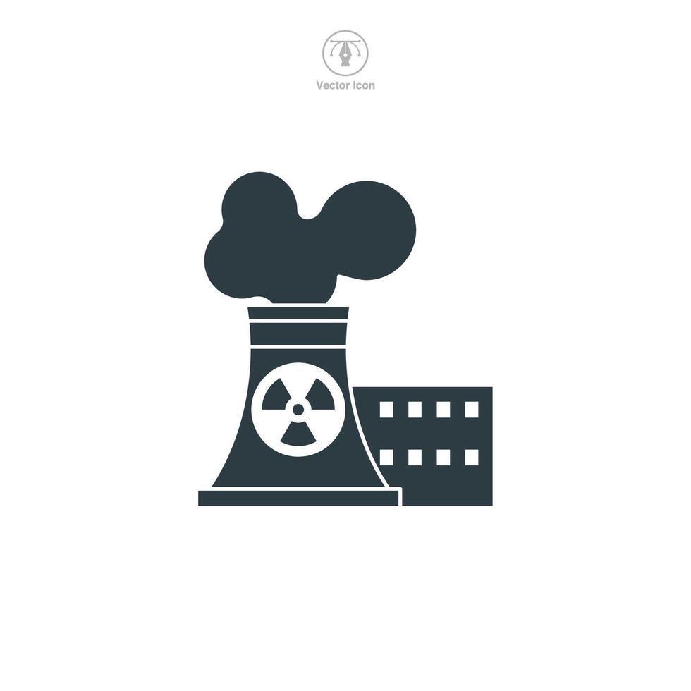 Nuclear icon symbol illustration isolated on white background vector
