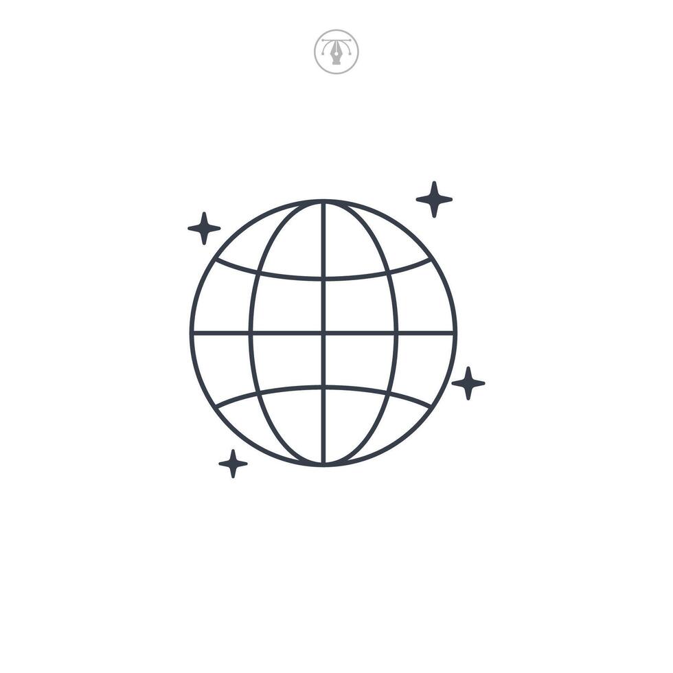 Globe icon symbol logo illustration isolated on white background vector