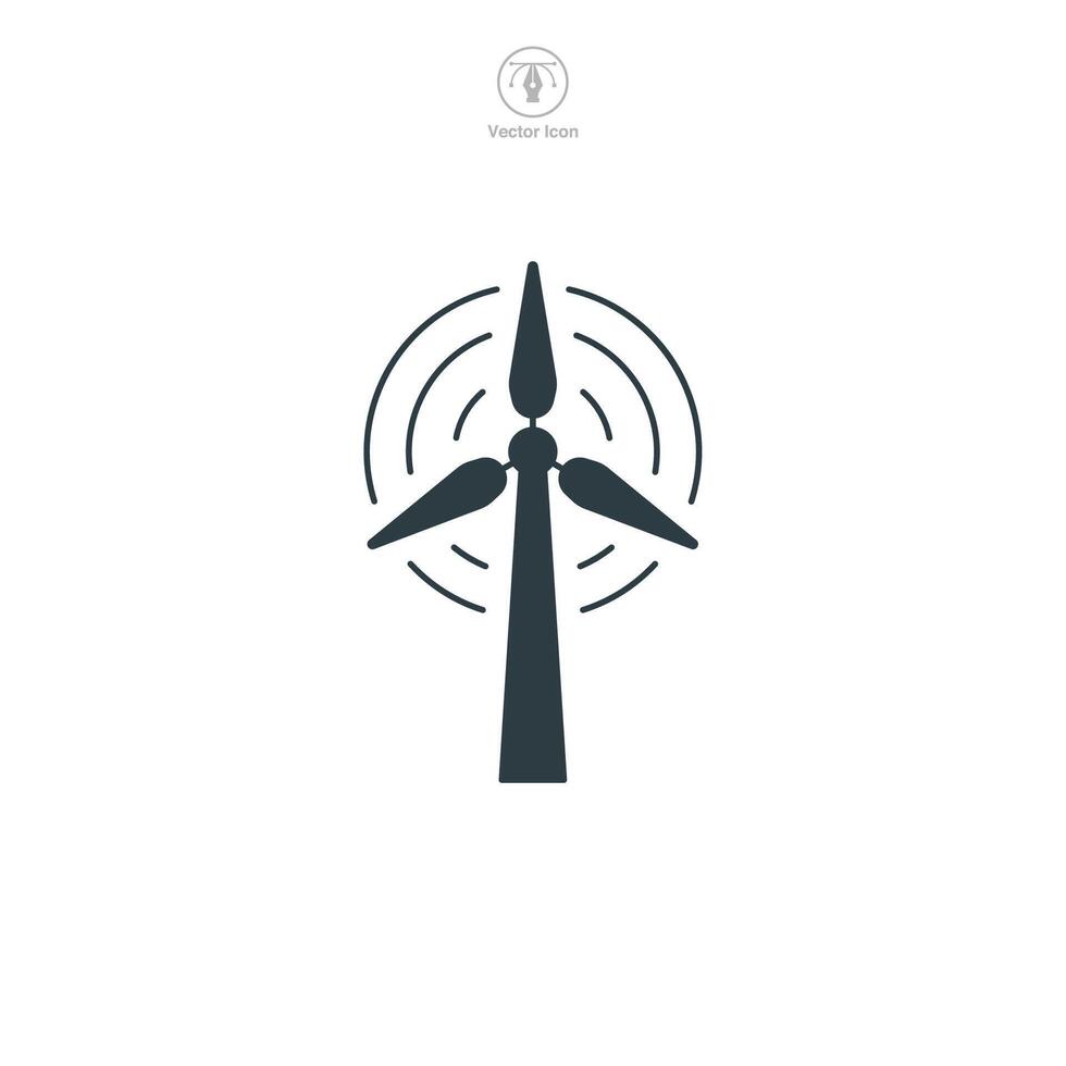 Wind Turbine icon symbol illustration isolated on white background vector