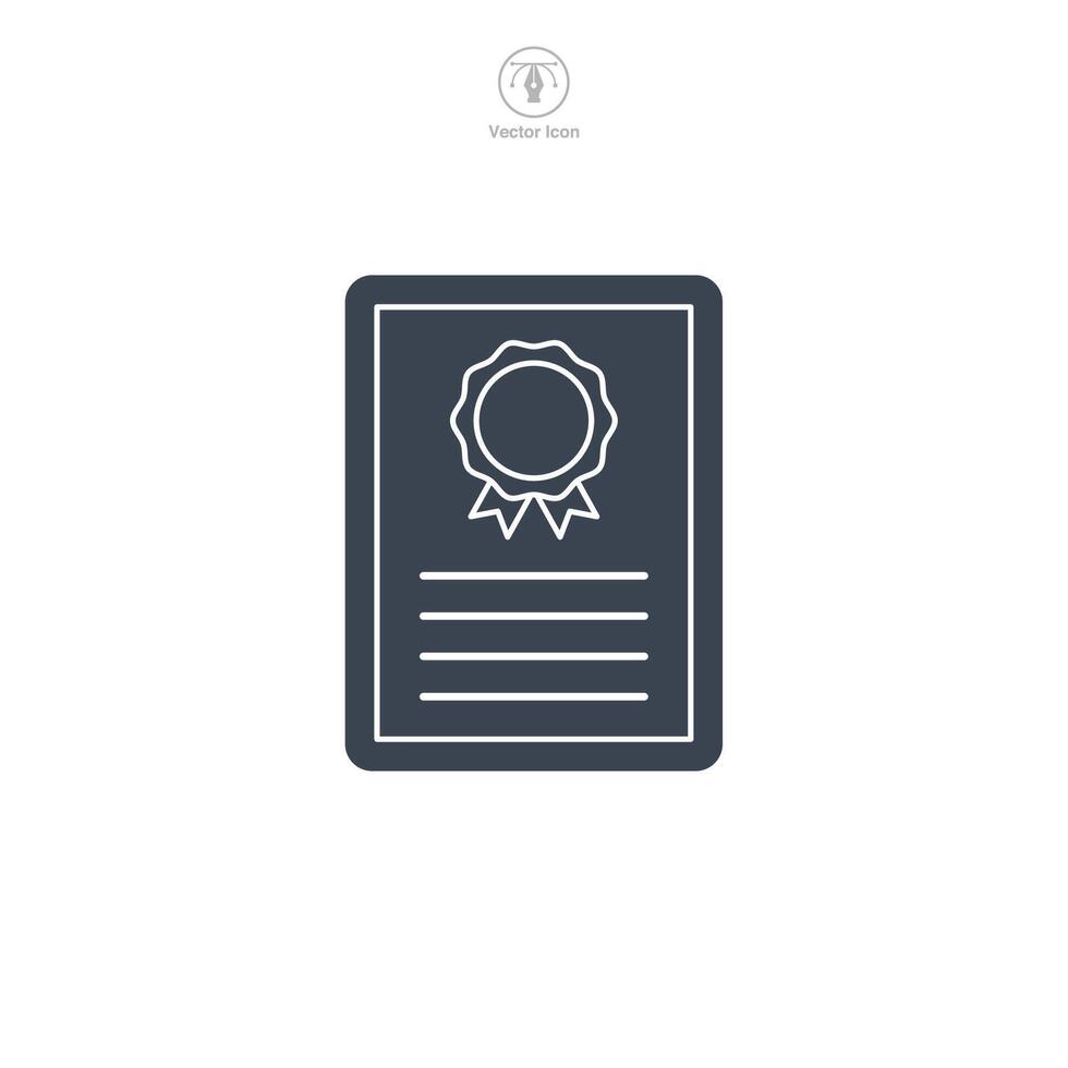 Certificate icon symbol illustration isolated on white background vector