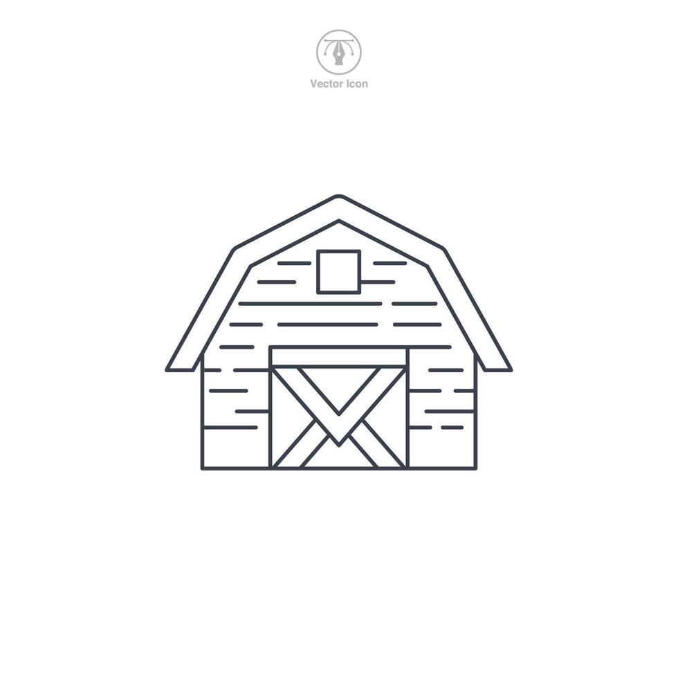 Barn building icon symbol illustration isolated on white background vector
