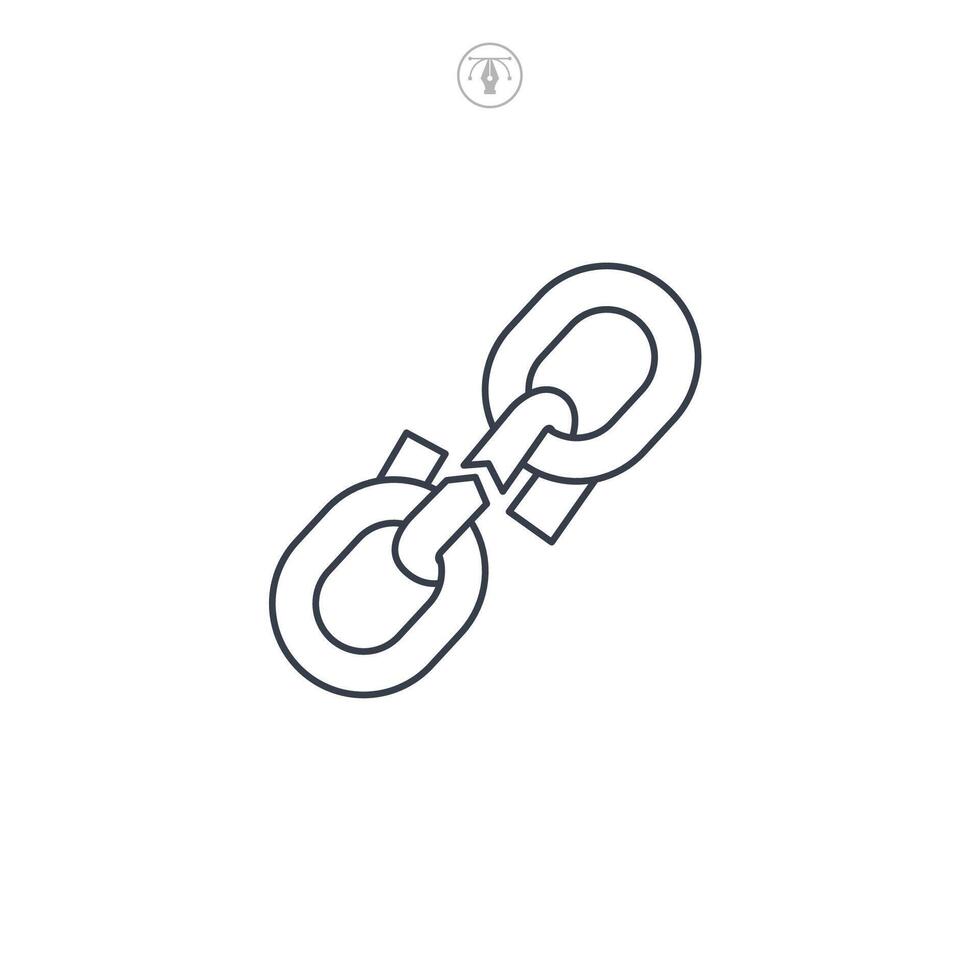 Broken Chain icon symbol logo illustration isolated on white background vector