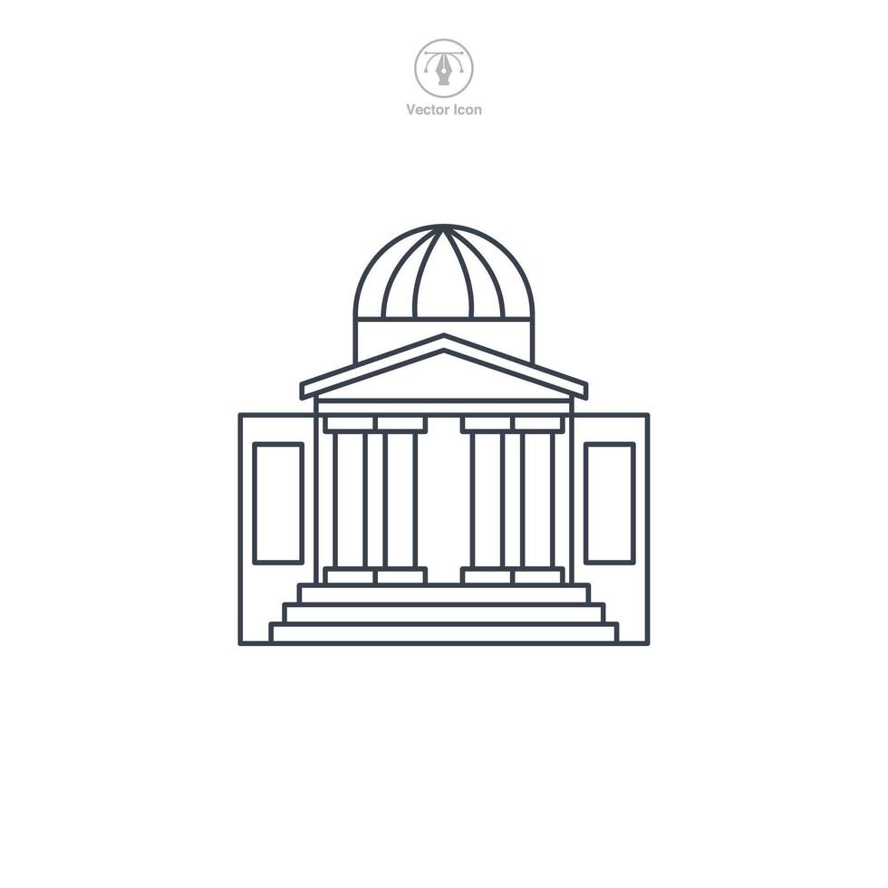 Museum building icon symbol illustration isolated on white background vector