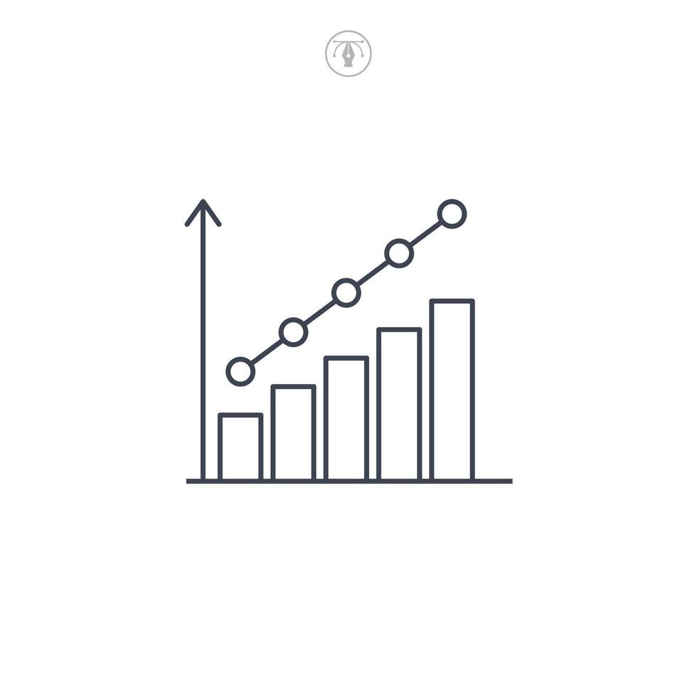Bar Graph icon symbol illustration isolated on white background vector