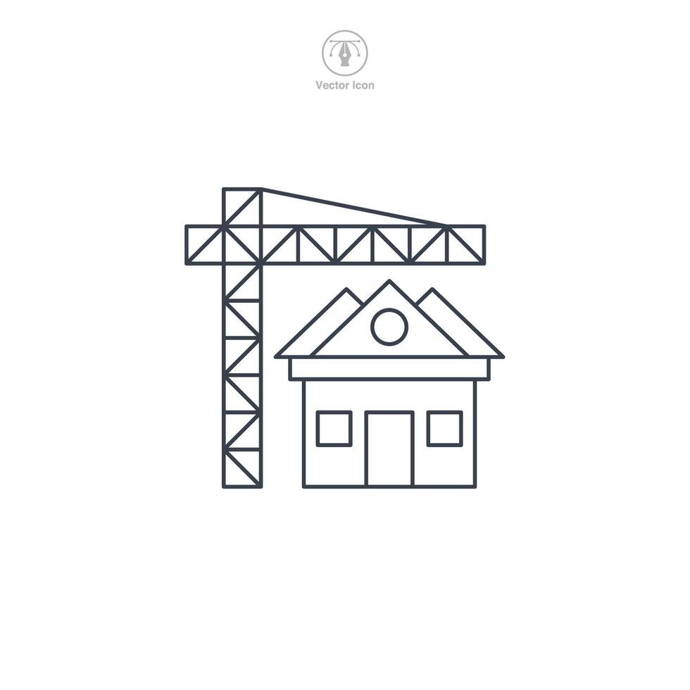 Construction Site building icon symbol illustration isolated on white background vector