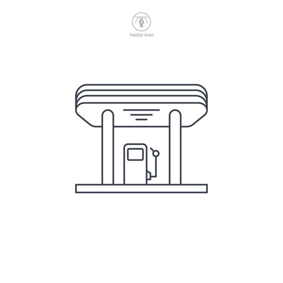 Gas Station building icon symbol illustration isolated on white background vector