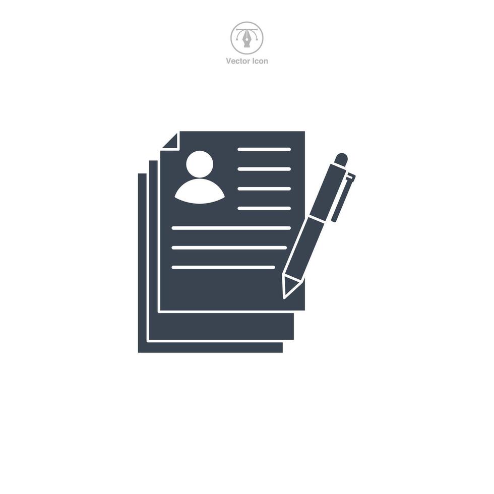 Contract icon symbol illustration isolated on white background vector