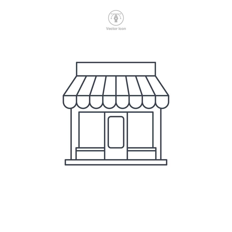 Storefront building icon symbol illustration isolated on white background vector