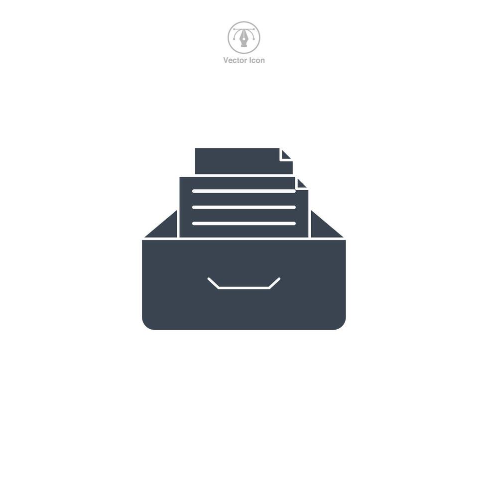 Archive icon symbol illustration isolated on white background vector