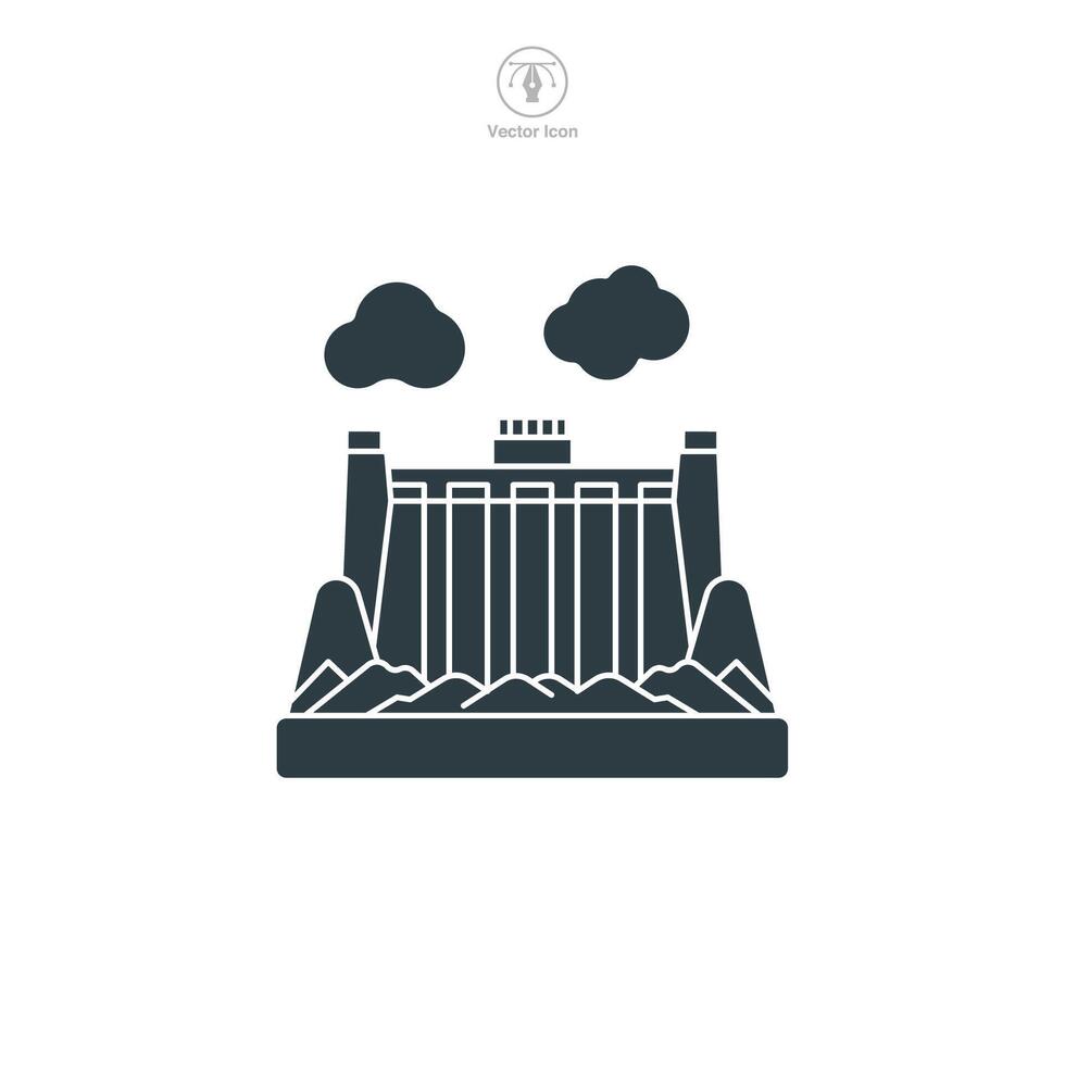 Water Dam icon symbol illustration isolated on white background vector