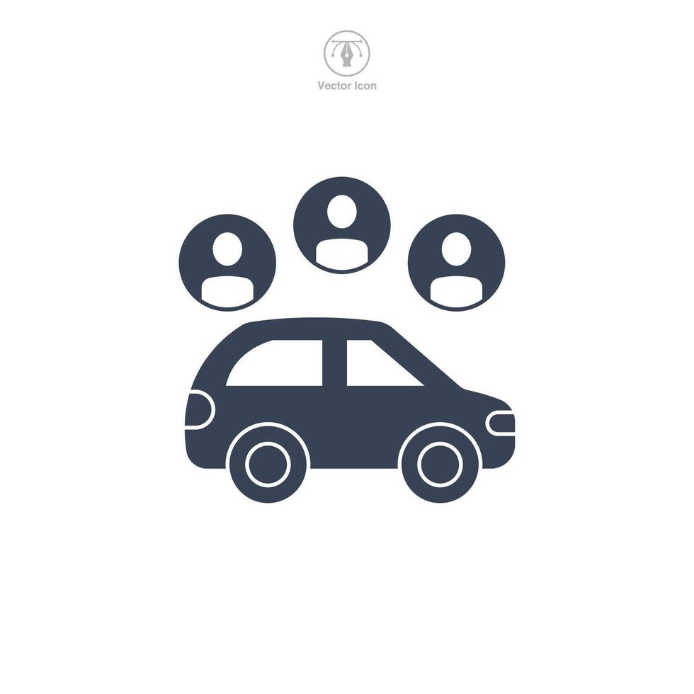 Car sharing icon symbol illustration isolated on white background vector
