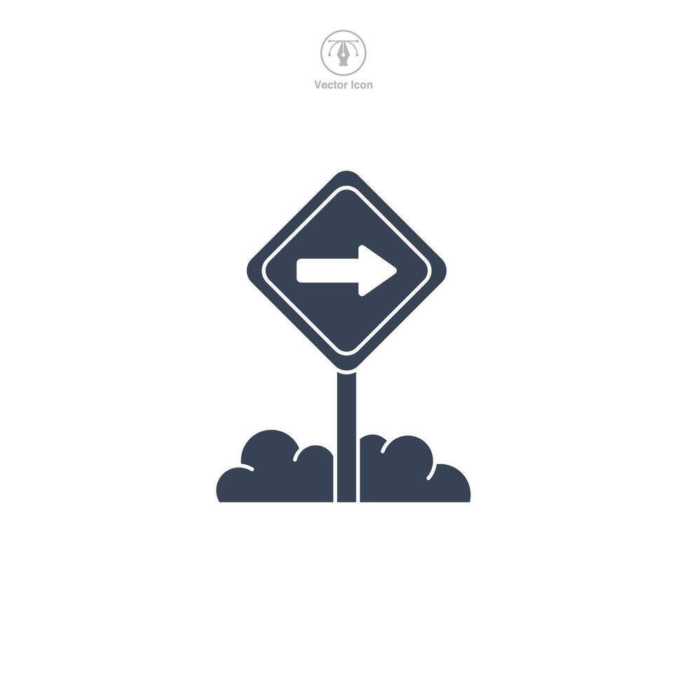Road sign icon symbol illustration isolated on white background vector