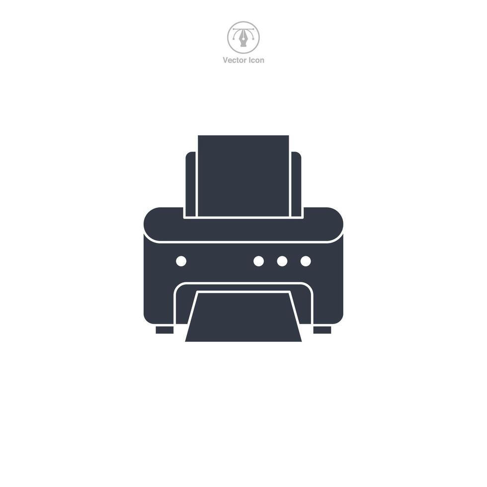 Printer icon symbol illustration isolated on white background vector