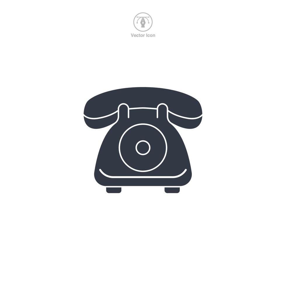 Telephone icon symbol illustration isolated on white background vector