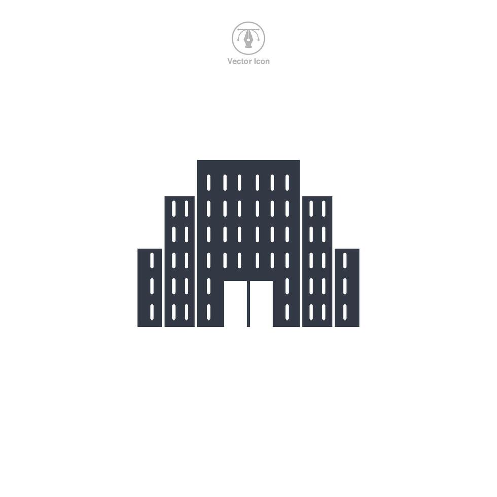 Office building icon symbol illustration isolated on white background vector